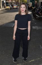 MAISIE WILLIAMS Arrives at BBC Radio 1 Studios in London 05/05/2016