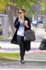 MISCHA BARTON Takes Her Dog for a Walk in Hollywood 05/10/2016