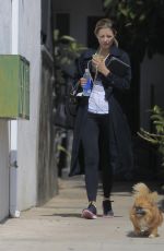 MISCHA BARTON Takes Her Dog for a Walk in Hollywood 05/10/2016