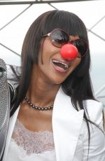 NAOMI CAMPBELL Lights Empire State Building in Honor of Red Nose Day in New York 05/24/2016