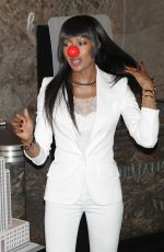 NAOMI CAMPBELL Lights Empire State Building in Honor of Red Nose Day in New York 05/24/2016