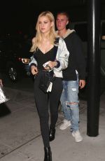 NICOLA PELTZ and Justin Bieber at Mastros Steakhouse in Beverly Hills 05/25/2016