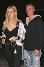 NICOLA PELTZ and Justin Bieber at Mastros Steakhouse in Beverly Hills 05/25/2016