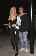 NICOLA PELTZ and Justin Bieber at Mastros Steakhouse in Beverly Hills 05/25/2016
