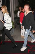 NICOLA PELTZ and Justin Bieber at Mastros Steakhouse in Beverly Hills 05/25/2016