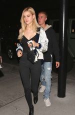 NICOLA PELTZ and Justin Bieber at Mastros Steakhouse in Beverly Hills 05/25/2016