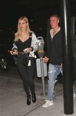 NICOLA PELTZ and Justin Bieber at Mastros Steakhouse in Beverly Hills 05/25/2016