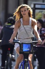 NINA AGDAL Riding a Bicycle in New York 05/12/2016