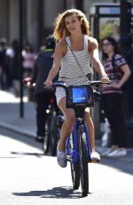 NINA AGDAL Riding a Bicycle in New York 05/12/2016