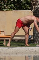 OLA JORDAN in Bikini Doing Yoga at a Pool 04/26/2016