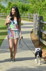 OLIVIA MUNN Walks Her Dog Out in Atlanta 05/18/2016