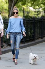 OLIVIA PALERMO Walks Her Dog Out in New York 05/28/2016
