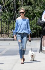 OLIVIA PALERMO Walks Her Dog Out in New York 05/28/2016