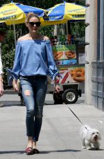 OLIVIA PALERMO Walks Her Dog Out in New York 05/28/2016