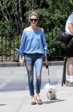 OLIVIA PALERMO Walks Her Dog Out in New York 05/28/2016