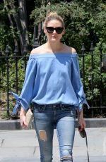 OLIVIA PALERMO Walks Her Dog Out in New York 05/28/2016