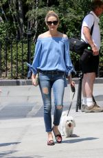 OLIVIA PALERMO Walks Her Dog Out in New York 05/28/2016