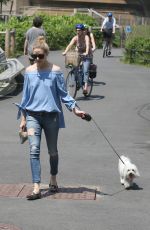 OLIVIA PALERMO Walks Her Dog Out in New York 05/28/2016