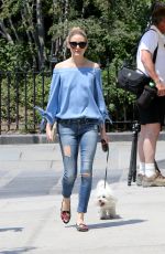 OLIVIA PALERMO Walks Her Dog Out in New York 05/28/2016
