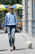 OLIVIA PALERMO Walks Her Dog Out in New York 05/28/2016