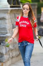 OLIVIA WILDE Walks Her Dog Out in New York 05/23/2016