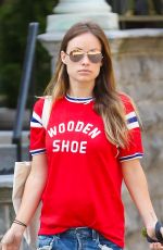 OLIVIA WILDE Walks Her Dog Out in New York 05/23/2016