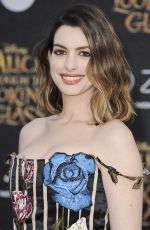 Pregnant ANNE HATHAWAY at Alice Through the Looking Glass Premiere in Hollywood 05/23/2016
