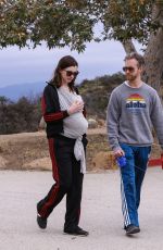Pregnant ANNE HATHAWAY Out Hiking in Los Angeles 05/09/2016