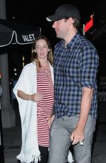 Pregnant EMILY BLUNT and John Krasinski out to Dinner in Studio City 05/24/2016