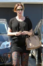 Pregnant EMILY BLUNT at a Salon in West Hollywood 05/27/2016