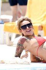 Pregnant SALLIE AXL in Bikini at a Pool in Tenerife 05/11/2016