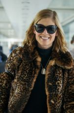 ROSAMUND PIKE at Heathrow Airport in London 05/02/2016