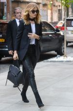 ROSIE HUNTINGTON-WHITELEY Arrives at a Meeting in Soho 04/30/2016