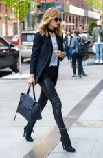 ROSIE HUNTINGTON-WHITELEY Arrives at a Meeting in Soho 04/30/2016
