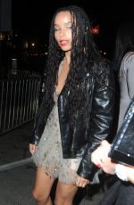 ZOE KRAVITZ Night Out in West Hollywood 05/18/2016