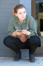 ABIGAIL BRESLIN Smoking Outside Look in West Hollywood 06/25/2016