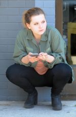 ABIGAIL BRESLIN Smoking Outside Look in West Hollywood 06/25/2016
