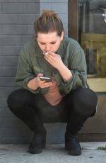 ABIGAIL BRESLIN Smoking Outside Look in West Hollywood 06/25/2016