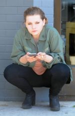 ABIGAIL BRESLIN Smoking Outside Look in West Hollywood 06/25/2016
