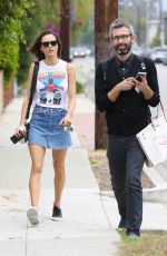 ALESSANDRA AMBROSIO in Denim Skirt Out in Los Angeles 06/02/2016