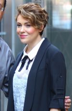 ALYSSA MILANO Leaves SiriusXM Studios in New York 06/20/2016