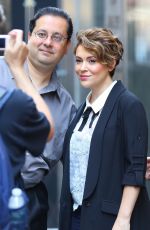 ALYSSA MILANO Leaves SiriusXM Studios in New York 06/20/2016