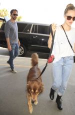 AMANDA SEYFRIED and Her Dog Finn at LAX Airport 06/27/2016