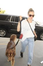 AMANDA SEYFRIED and Her Dog Finn at LAX Airport 06/27/2016