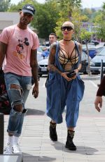 AMBER ROSE at Cheesecake Factory in Canoga Park 06/10/2016
