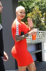 AMBER ROSE on the Set of Extra in Hollywood 06/13/2016