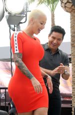 AMBER ROSE on the Set of Extra in Hollywood 06/13/2016