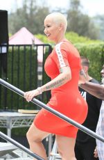 AMBER ROSE on the Set of Extra in Hollywood 06/13/2016