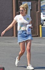 ASHLEY BENSON in Denim Skirt Out in West Hollywood 06/17/2016