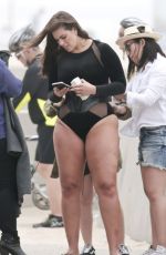 ASHLEY GRAHAM in Swimsuit on the Set of a Photoshoot on Venice Beach 06/08/2016